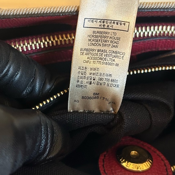 Burberry Medium Red/Beige House Check Banner Bag - Picture 11 of 15